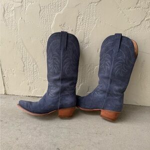 Tecovas “The Annie” Indigo Suede Cowgirl Boots